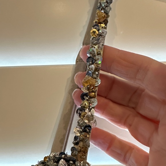 VINTAGE Mandalay (2007) Beaded and Lace Midi Dress in Tan - Picture 3 of 13